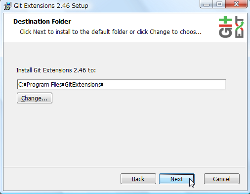 Git Extensionsのインストール（４）