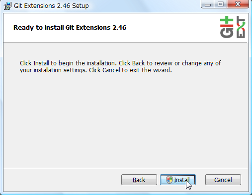 Git Extensionsのインストール（７）