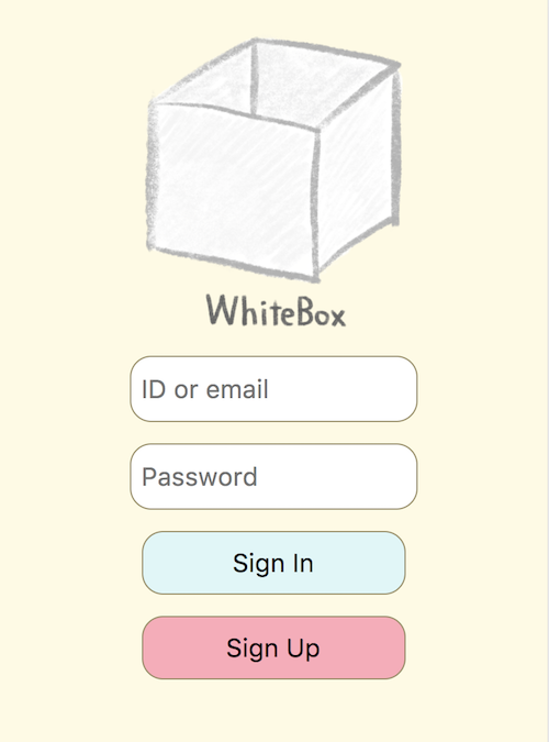 WhiteBoxサインイン画面（仮）